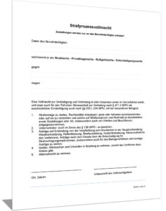 Strafprozessvollmacht